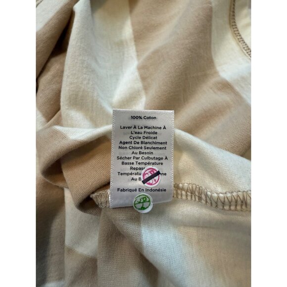 Talbots Womens Striped Long Sleeve Top Size X Small Beige White 100% Cotton NWT - Picture 8 of 8